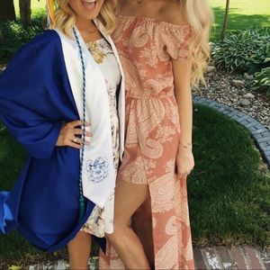 Paisley Flowy Off the Shoulder Romper Dress